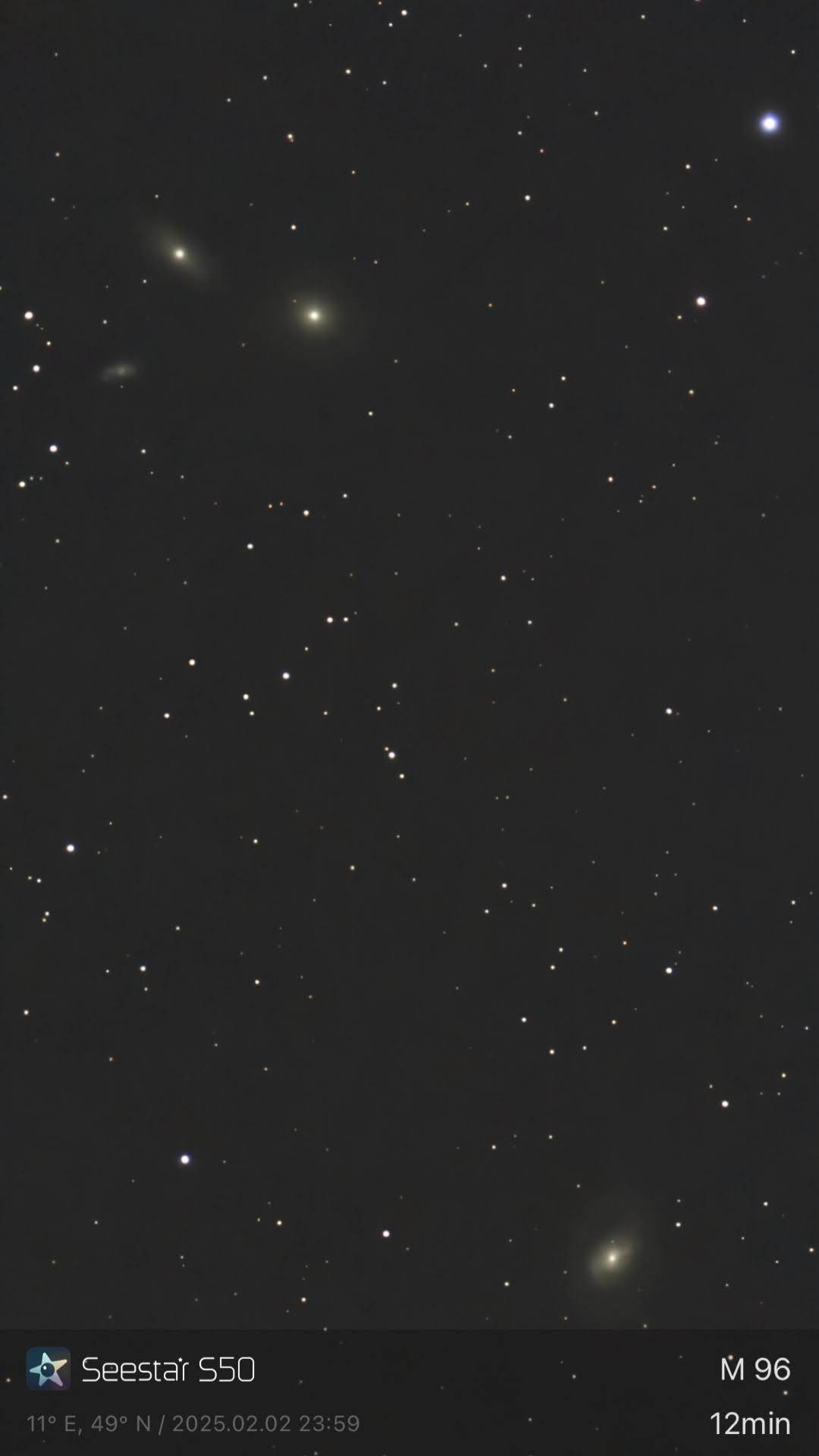 M 96 – Galaxiengruppe mit M105 (Seestar)