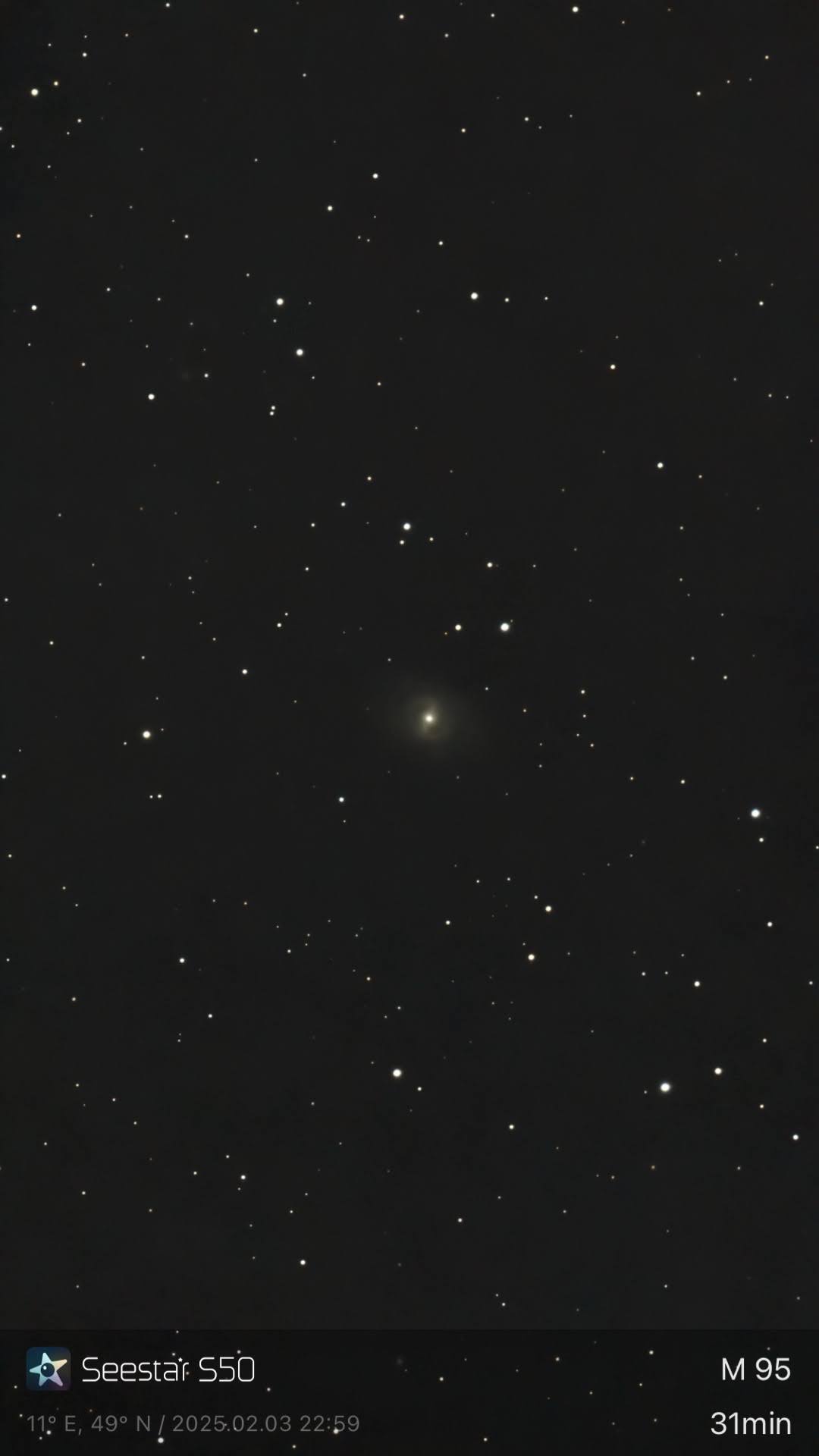 M 95 – Balkenspiralgalaxie (Seestar)