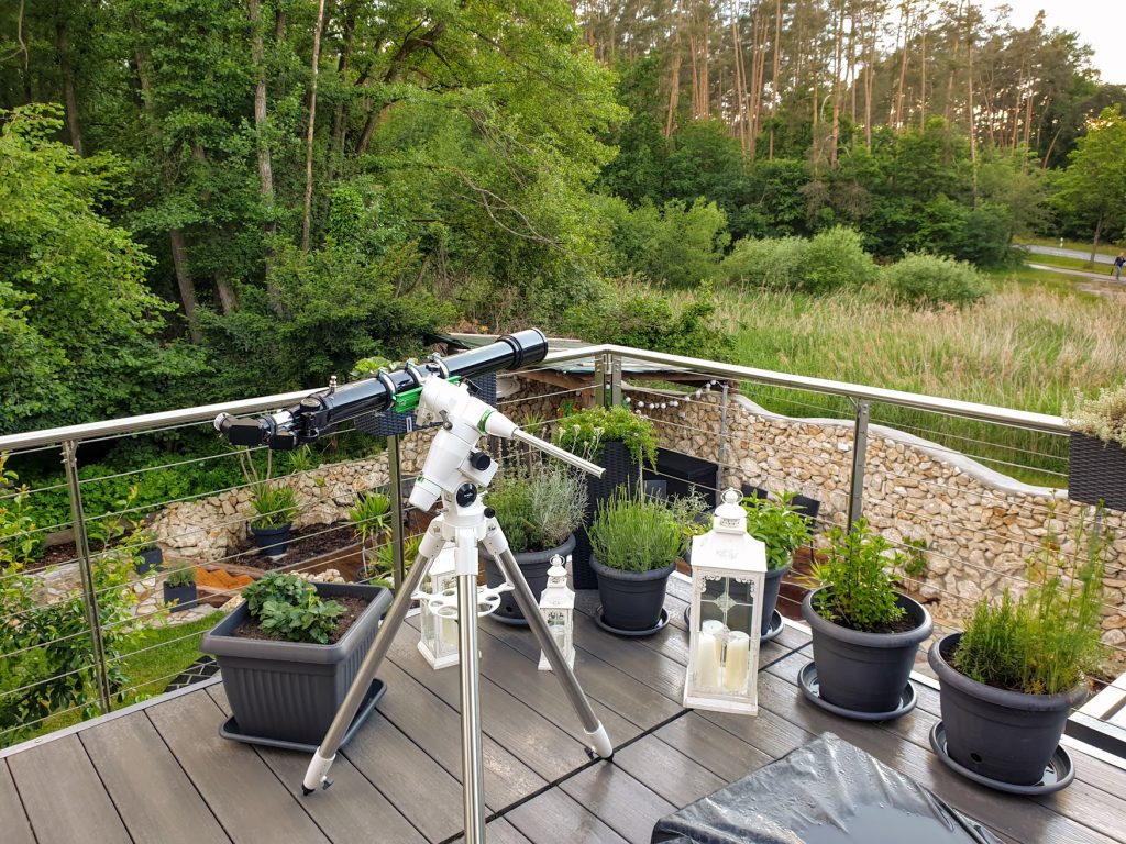 Montage eines alten Linsenteleskops auf die Skywatcher EQ5 Montierung